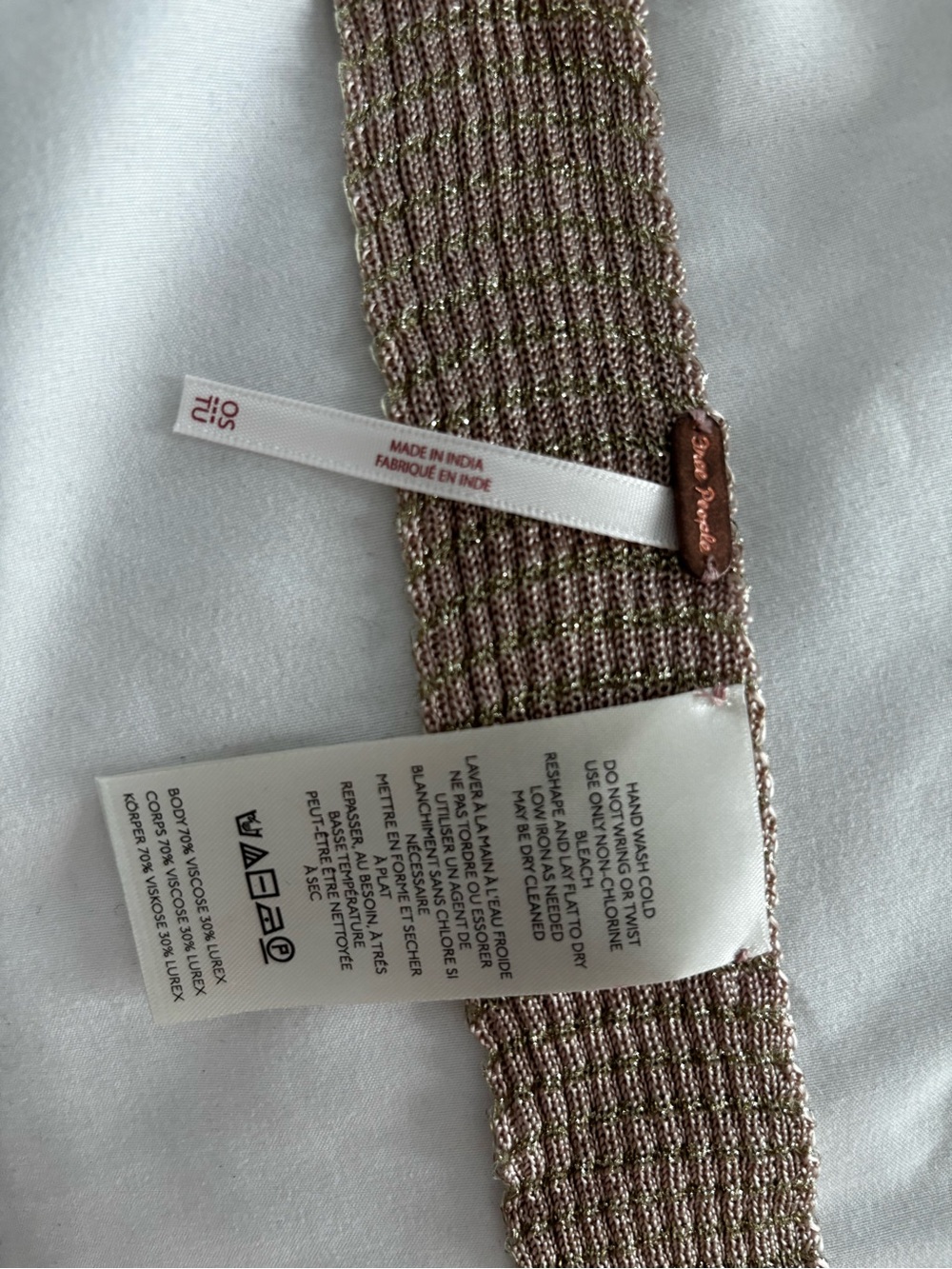Free People Metallic closing hour skinny Scarf.  New without tags